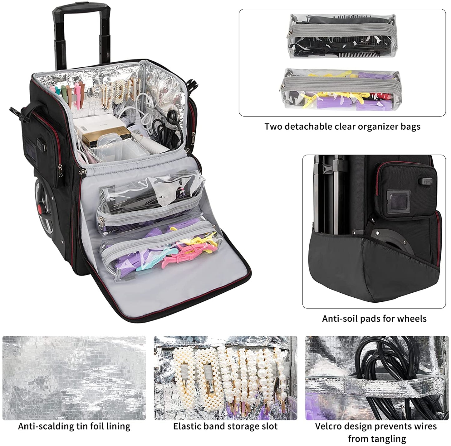 Available for sale in the United States only.Large Makeup Train Case with a Large Makeup Travel Bag for Hairstylist