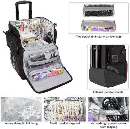 Available for sale in the United States only.Large Makeup Train Case with a Large Makeup Travel Bag for Hairstylist