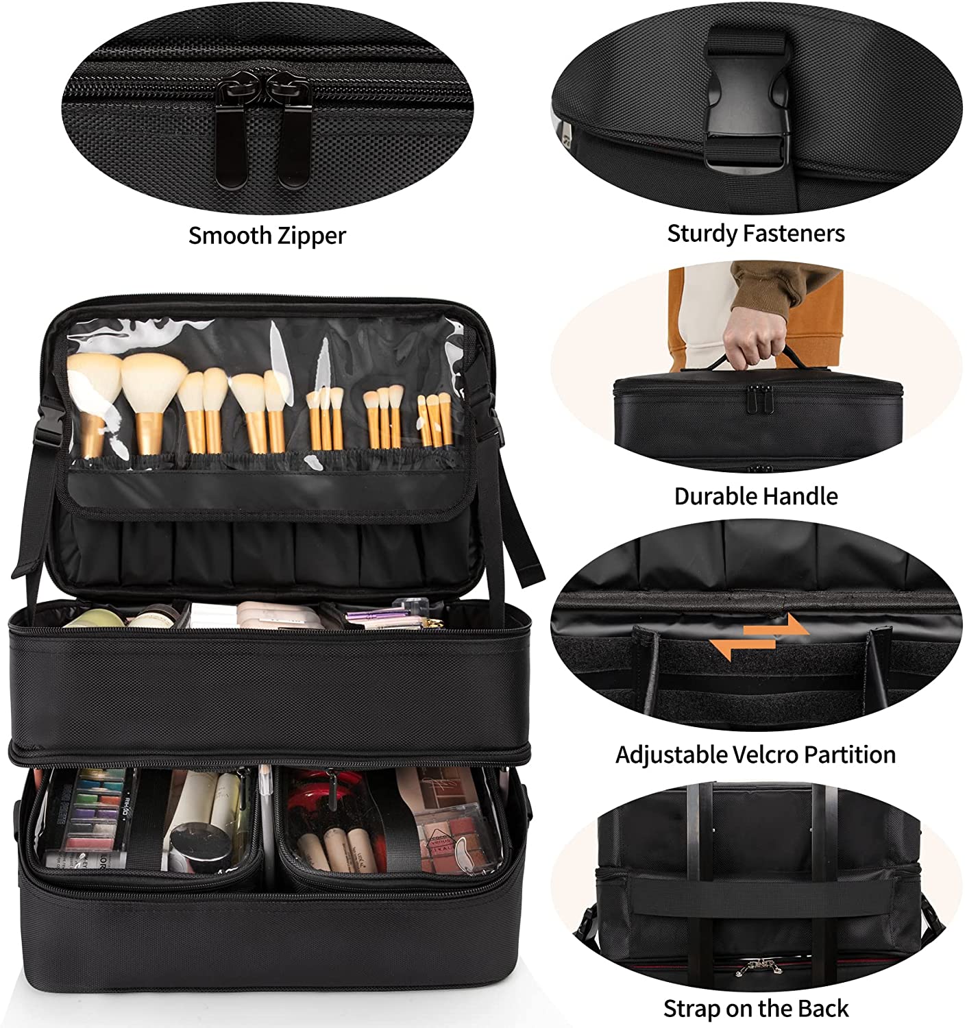 Available for sale in the United States only.Large Makeup Train Case with a Large Makeup Travel Bag for Hairstylist