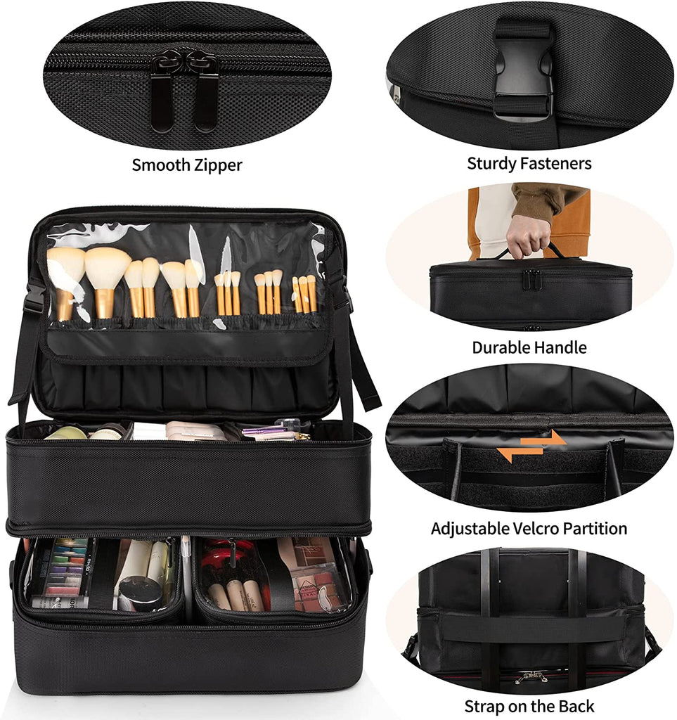 Train Case Professional Makeup Travel Bag Relavel Extra Large