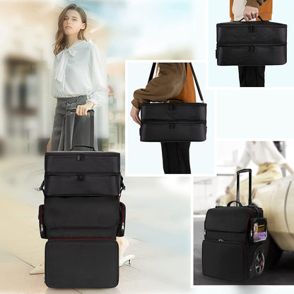 Available for sale in the United States only.Large Makeup Train Case with a Large Makeup Travel Bag for Hairstylist
