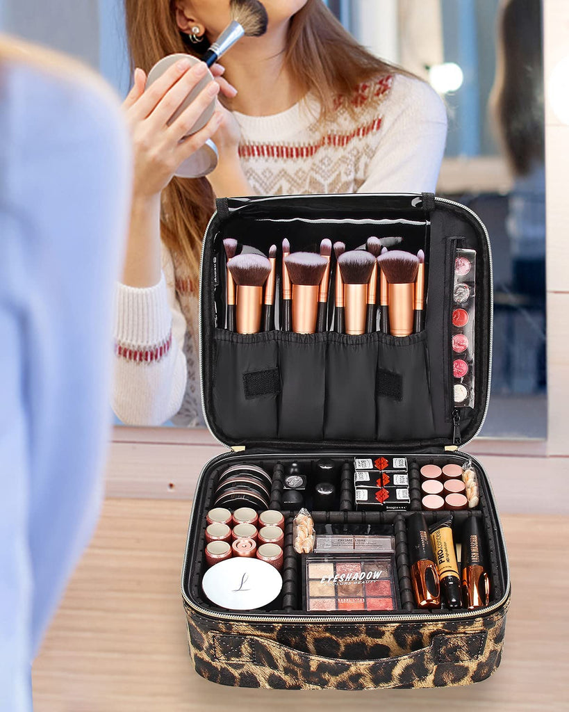 Relavel Extra Large Makeup Case Travel Makeup Train Case Professional  Makeup Artist Bag Portable Nail Organizer Box Art Supply Case with  Adjustable