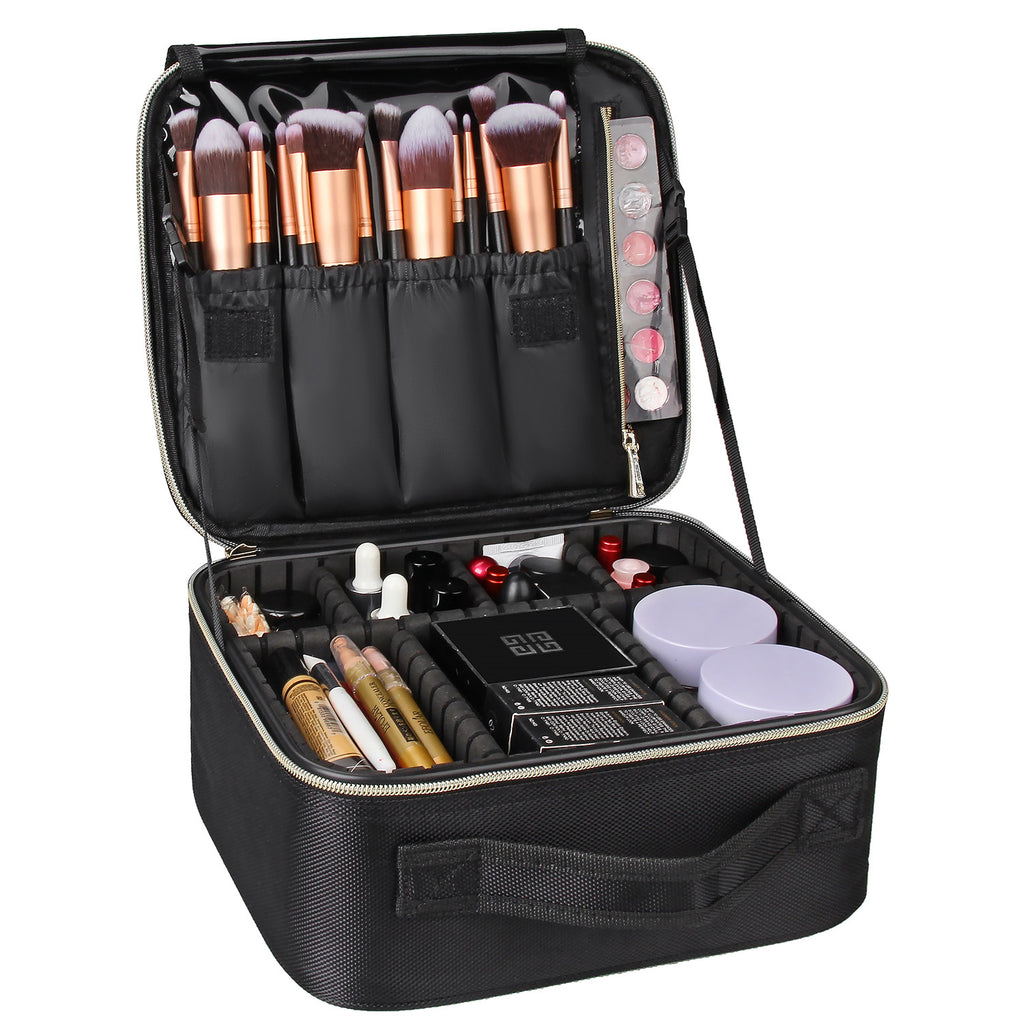Extra Large Makeup Bag, Relavel Makeup Case Professional Makeup Artist Kit  Train Case Travel Cosmetic Bag Brush Organizer, Waterproof Leather