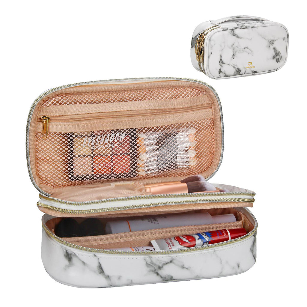 relavel Marble White Small Travel Makeup Bag Cosmetic Bag