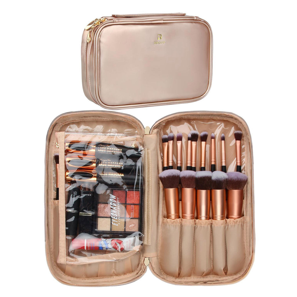 Rose Gold Makeup Brush Bags Organizer Cosmetic Bag