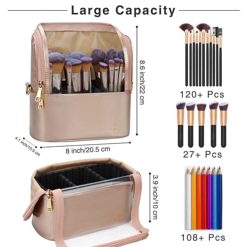 Rose Gold Makeup Brush Bags Organizer Cosmetic Bag – Relavel