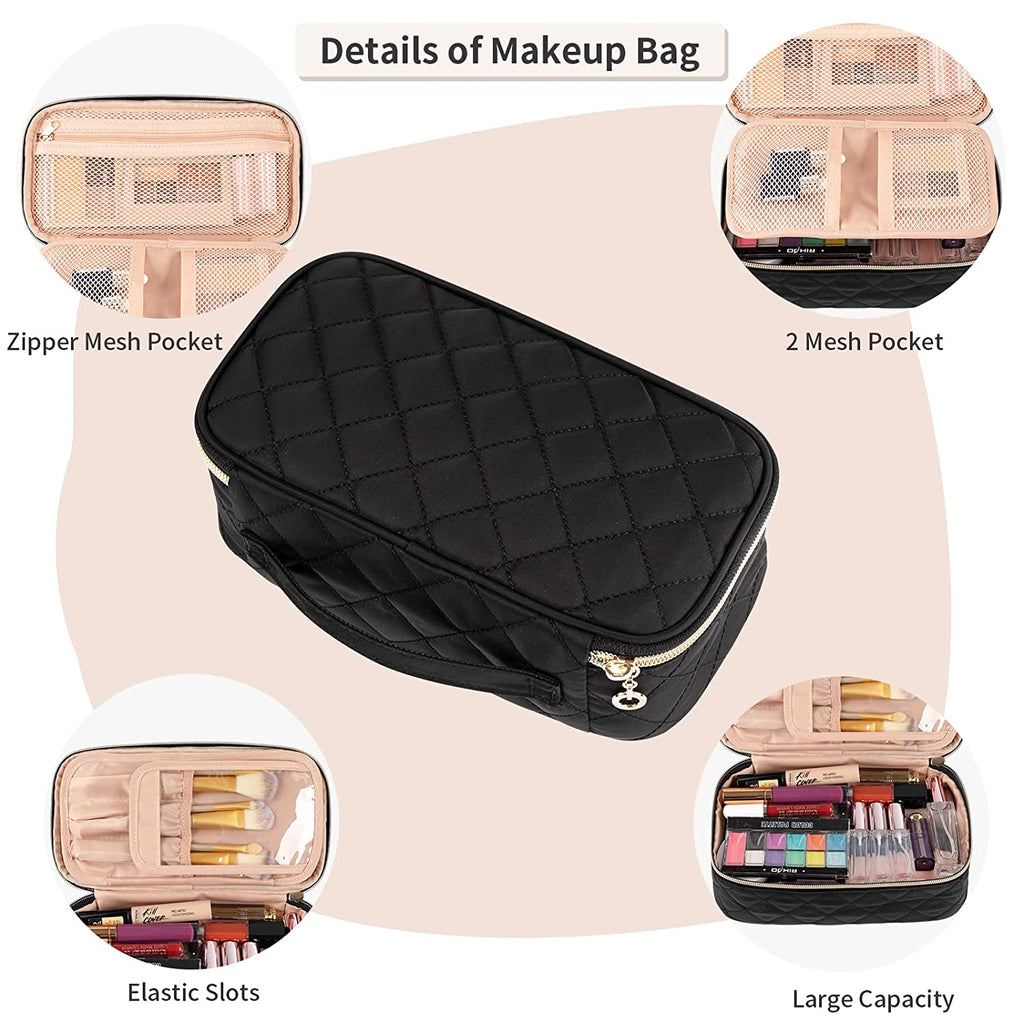 Small Black Rhombus Travel Makeup Bag – Relavel
