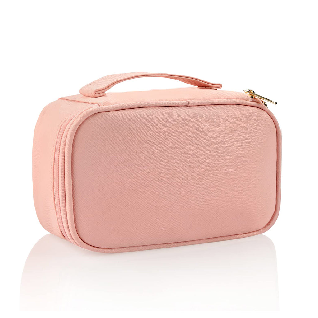 Narwey Travel Makeup Bag Large Cosmetic Bag Make up Case Organizer for  Women (Soft Pink)
