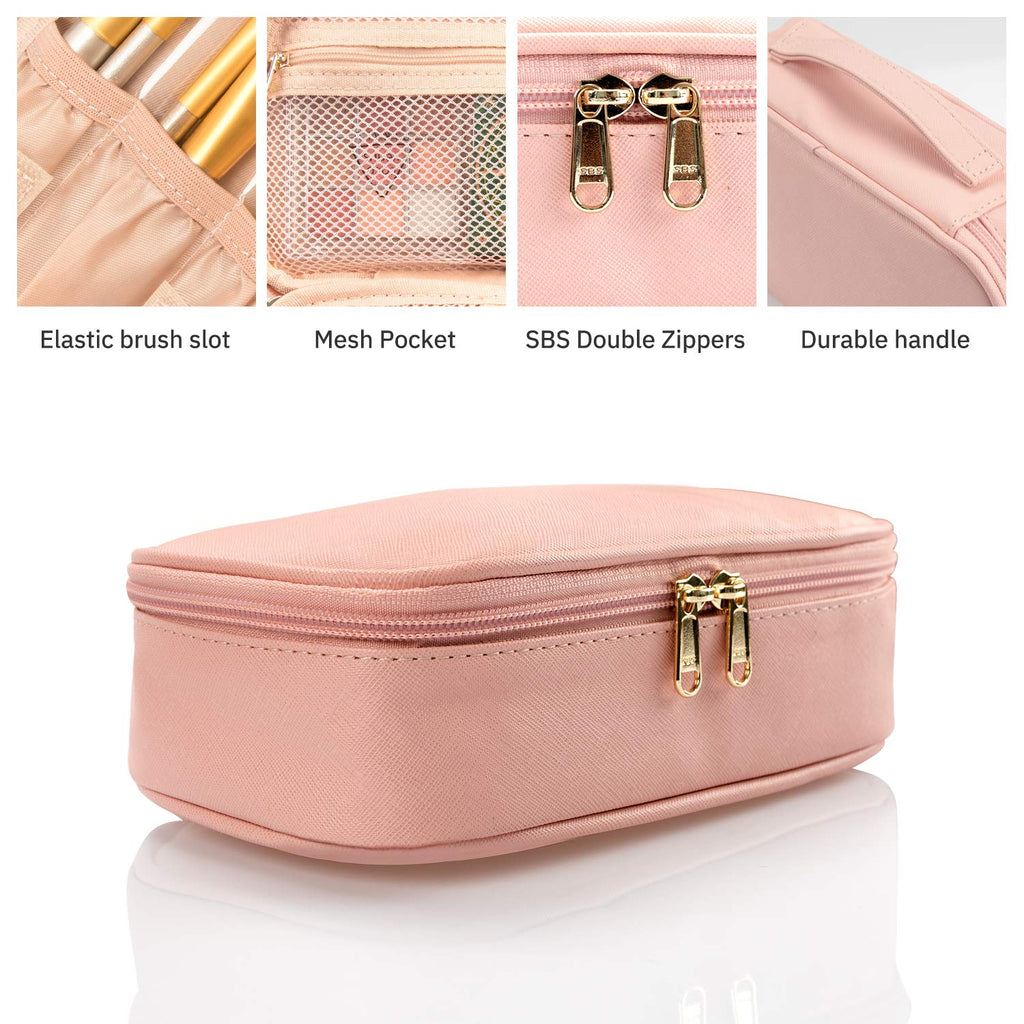OCHEAL Small Cosmetic Bag,Portable Cute Travel Makeup Bag for Women and Girls Makeup Brush Organizer Cosmetics Pouch Bags-Pink, Size: Small (Pack of 1)